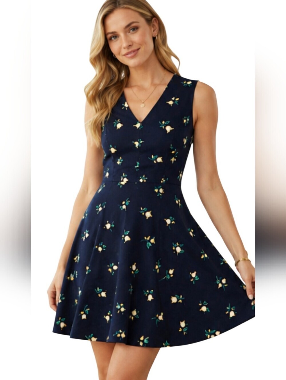 Draper James Love Circle Dress Nassau Navy Floral Fit & Flare NWT Size 2